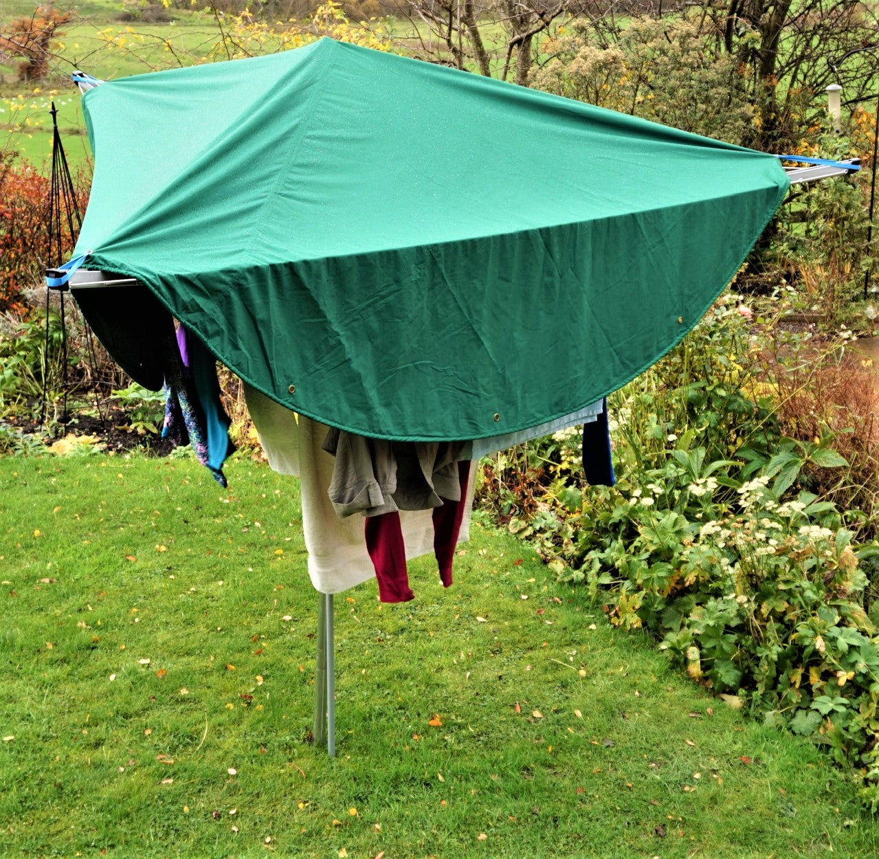 STRONG ROTARY WASHING LINE COVER CLOTHES AIRER DRIER PROTECT PARASOL WATERPROOF 